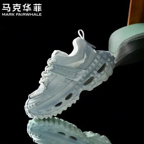 马克华菲正品男鞋2025新款旅游网面运动透气内增高休闲轮胎老爹鞋图片