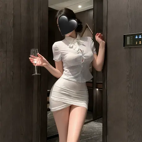 霏慕【原创】空姐包臀裙制服套装男士情感制服性感睡衣秘书女qqny图片