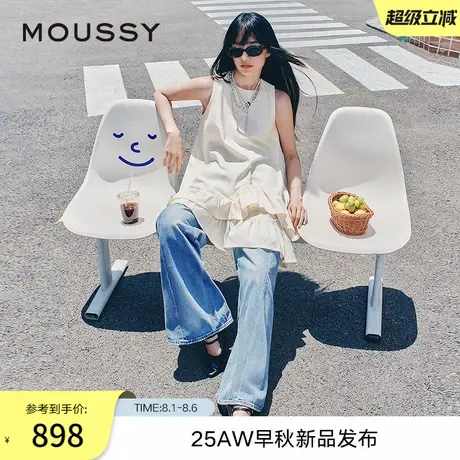 MOUSSY 2025早秋新品日系慵懒荷叶边下摆无袖连衣裙028IAA33-1002图片