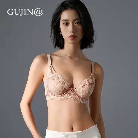 古今@薄款超薄性感内衣女大胸显小胸夏天夏季防下垂胸罩透气文胸商品大图