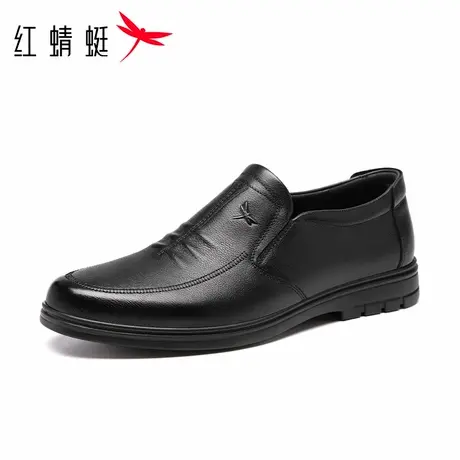 红蜻蜓2026春季头层牛皮真皮男商务休闲皮鞋一脚蹬套脚爸爸皮鞋软商品大图