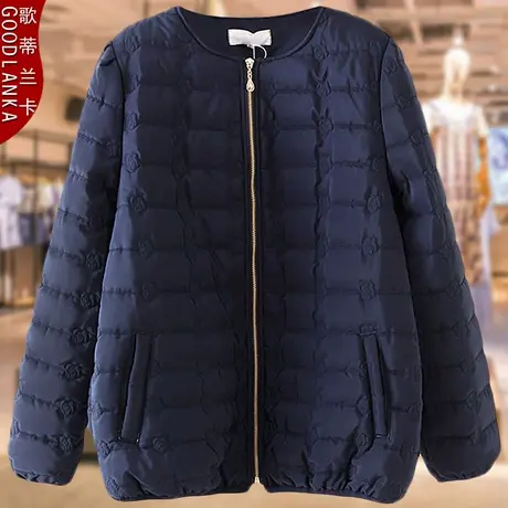 加肥加大码女中年妈妈冬装棉服短款2022冬装洋气时尚轻薄棉衣外套图片
