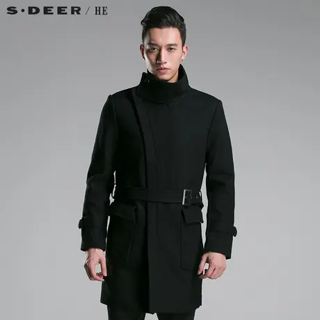 sdeerhe圣迪奥男装简约商务男士毛呢风衣H13471877图片