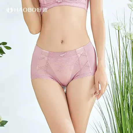 好波中高腰大码时尚三角裤蕾丝性感内裤夏季薄款透气小裤HD2302图片