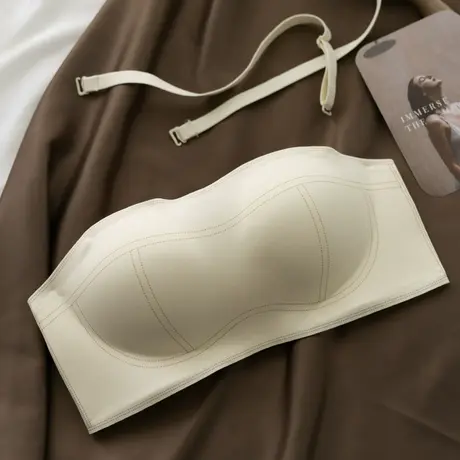 无痕内衣女防走光抹胸无肩带bra舒适聚拢无钢圈防下垂收副乳文胸图片