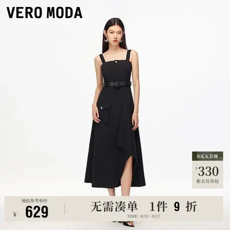 8.15上新Vero Moda连衣裙女2025秋季新款工装风不规则裙摆吊带裙图片
