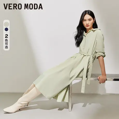 Vero Moda奥莱衬衫连衣裙子春秋新款直筒翻领长袖通勤气质流行图片