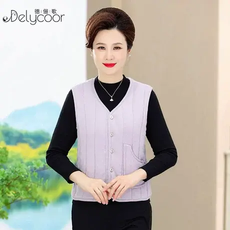 妈妈秋装马甲女2023新款羽绒棉背心中老年人奶奶加棉加厚坎肩上衣商品大图
