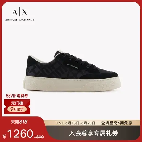 ARMANI EXCHANGE/阿玛尼2025夏季新款男鞋板鞋厚底字母拼接运动鞋图片