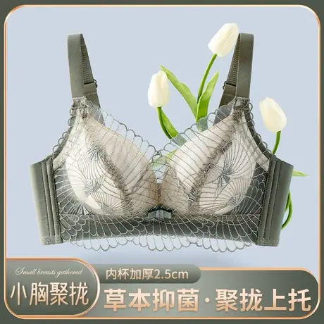 内衣女小胸聚拢显大调整型无钢圈胸罩收副乳防下垂草本抑菌文胸图片