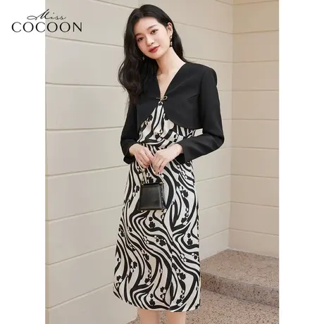 miss COCOON法式吊带连衣裙套装女2023新款夏季短外套裙子两件套图片