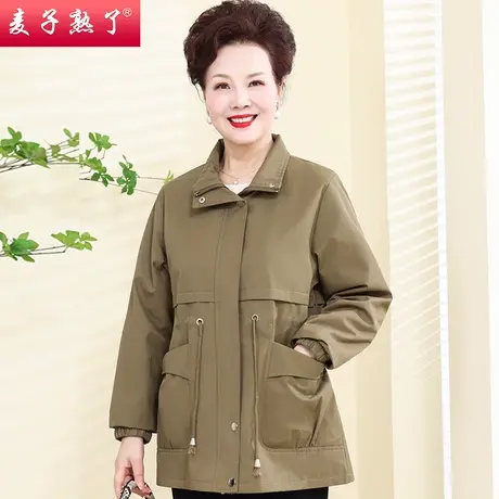 妈妈春装外套2023新款休闲短风衣洋气质小个子中老年太太女士上衣商品大图