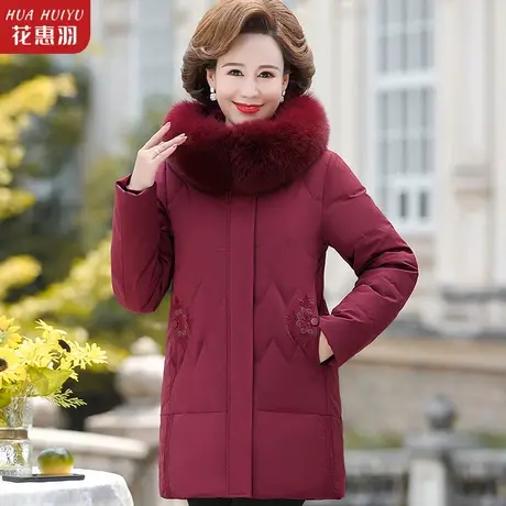 妈妈冬装外套棉衣中长款2021新款羽绒服中年女棉服中老年秋冬棉袄商品大图