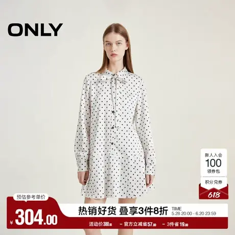ONLY奥莱夏季气质温柔垂感波点短裙衬衫连衣裙女图片