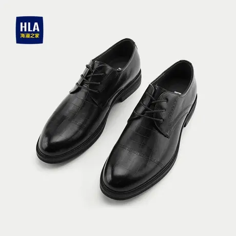 HLA/海澜之家系带正装皮鞋2025新款舒适柔软透气耐穿光泽质感男鞋图片
