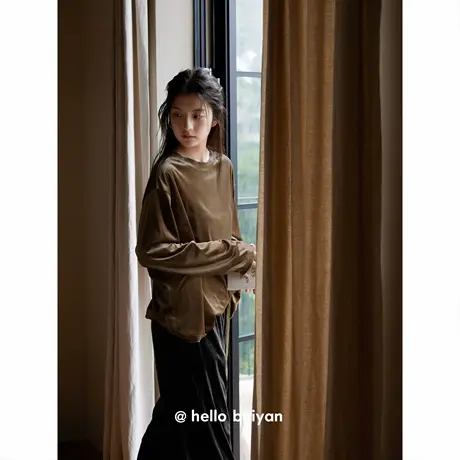贝妍新款金丝绒睡衣女秋冬季长袖长裤家居服高级感慵懒套装可外穿图片