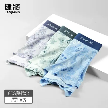 健将冰丝男士内裤四角裤网孔透气薄款抗菌男生新款夏季平角短裤头图片