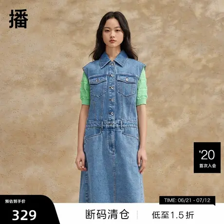 【播奥莱】播牛仔连衣裙女春季宽松小个子港风复古长裙图片