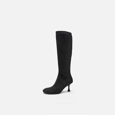 奥莱专供Nine West/玖熙2025年冬长筒靴女斜方头高跟弹力靴瘦瘦靴图片