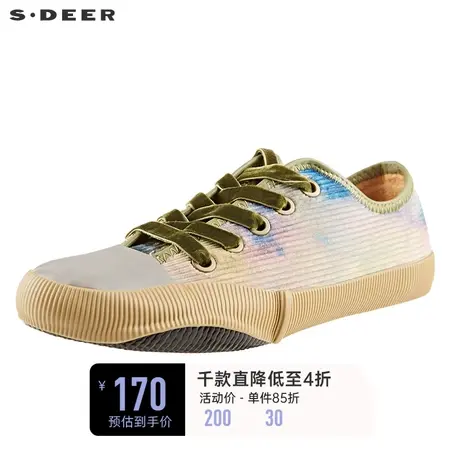 sdeer圣迪奥撞色绑带休闲帆布鞋S21383931图片