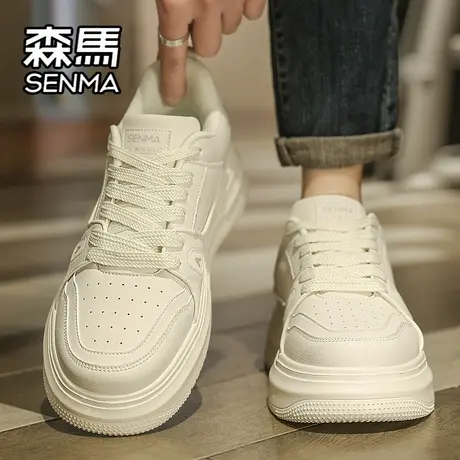 森马男鞋春季潮流百搭休闲板鞋青少年运动厚底增高高级感小白潮鞋图片