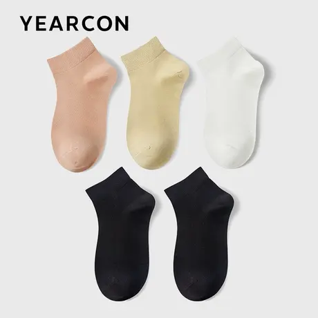 YEARCON/意尔康女袜女士浅口休闲夏季薄款透气船袜5双装女款袜子图片