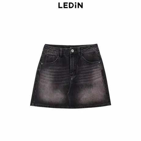 【商场同款】乐町喷色牛仔半裙24年秋季新款甜酷A字短裙C2HEE3214图片