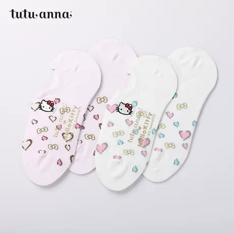 tutuanna船袜女HelloKitty刺绣船袜字母动物刺绣袜子图片