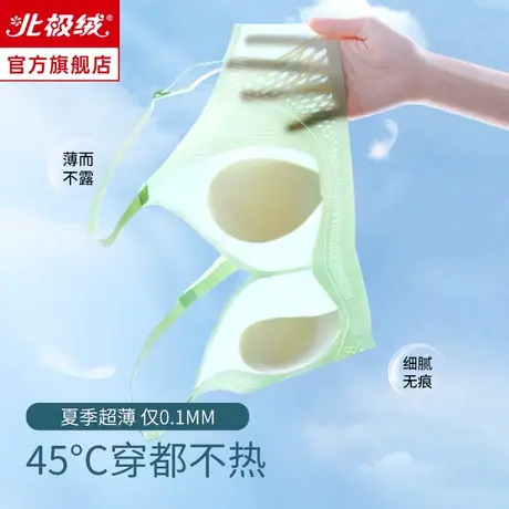 大胸显小胸内衣女夏季薄款透气胸罩超薄凉感无痕兔耳朵防下垂文胸图片