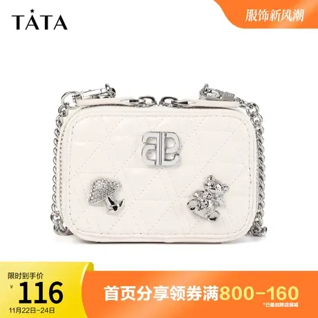 Tata他她单肩斜挎包女通勤奥莱百搭迷你小方包2023新款X2917BX2图片