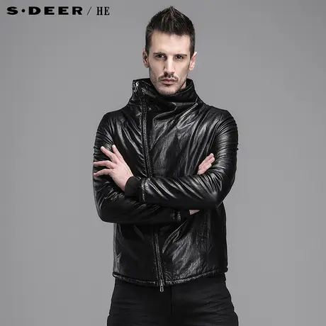 sdeerhe圣迪奥休闲简约机车服男士棉夹克H14472376图片