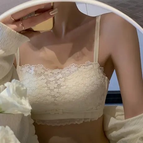 小胸聚拢内衣女性感美背胸罩上托显大防下垂防走光抹胸式文胸套装商品大图