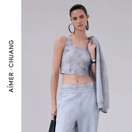 爱慕·CHUANG以爱之名-游牧女圆领软绵托乳贴打底宽肩背心上衣图片