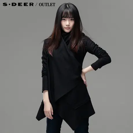 sdeer圣迪奥 专柜正品 女装 斜搭片 长风衣外套3480213图片