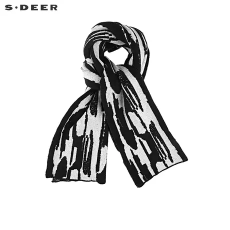 sdeer圣迪奥个性撞色针织休闲围巾S21483763商品大图