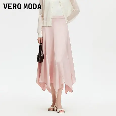 Vero Moda奥莱半身裙2025夏季新款高腰肌理感不规则下摆长裙高级图片