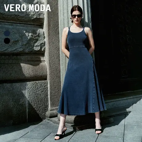 Vero Moda奥莱连衣裙春秋新款修身显瘦无袖吊带水洗复古长裙子图片