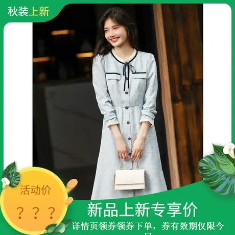 时尚蕾丝温柔淑女连衣裙女2023年冬季新款气质重工减龄设计感裙子图片