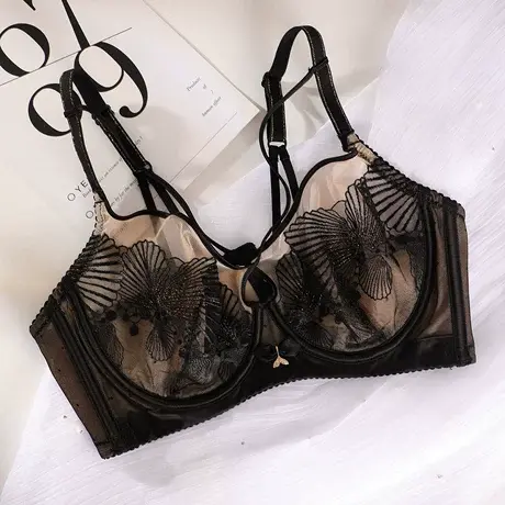 奥维丝丽内衣女超薄款大胸显小上托软钢圈调整型收副乳女士文胸图片