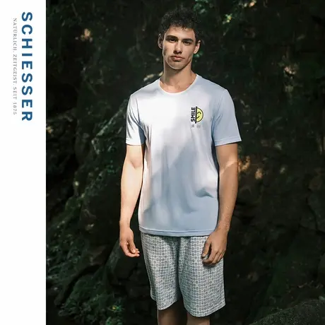 SCHIESSER舒雅男士纯棉柔软亲肤透气印花睡衣家居服套装22606H图片