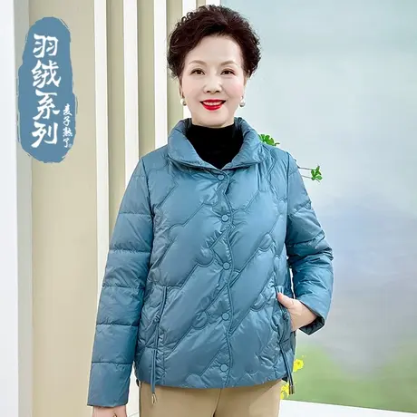 妈妈冬装棉衣外套新款立领上衣老人奶奶洋气大码棉袄秋中老年女装商品大图