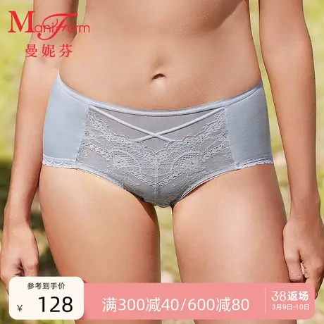 曼妮芬棉质包臀舒适中腰低角裤女士内裤棉底档底裤20640595图片