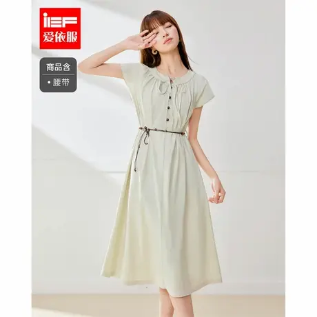 IEF/爱依服连衣裙2025夏季新款通勤气质文艺知性收腰时尚女长上衣图片