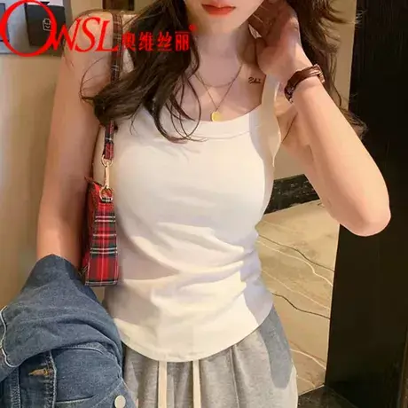小吊带背心夏内搭外穿爆款一体胸垫运动美背纯欲打底图片