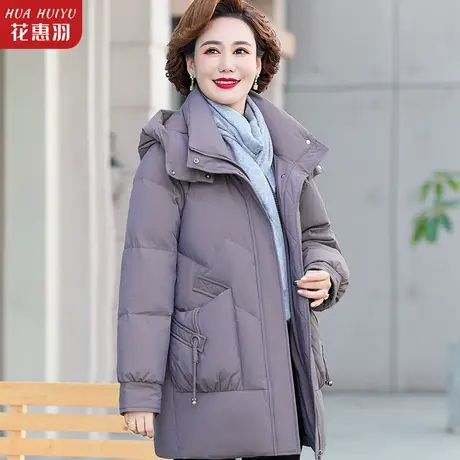 中年妈妈秋冬羽绒棉服洋气冬款2022新款中老年女冬季棉袄加厚外套商品大图