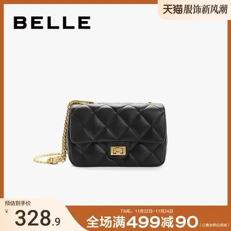 百丽包包女新款时尚百搭小香风链条高级质感斜挎包单肩包X6593AX3图片