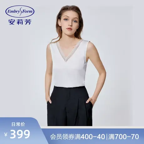 安莉芳春夏季薄款蕾丝深V打底背心女士无袖雪纺家居上衣ED00298图片