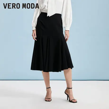Vero Moda半身裙春季迷笛中长裙鱼尾纯色通勤简约韩系324116027图片