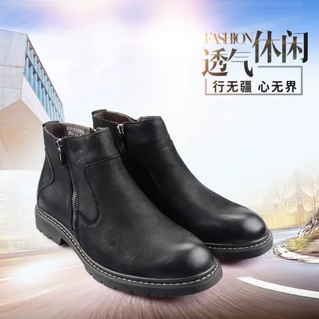 Camel/骆驼男鞋2018秋季新款真皮英伦风户外休闲鞋短靴A283213268图片