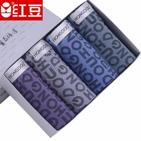 红豆红豆中年男士纯棉平角裤头大码四角裤全棉质短裤棉内裤图片